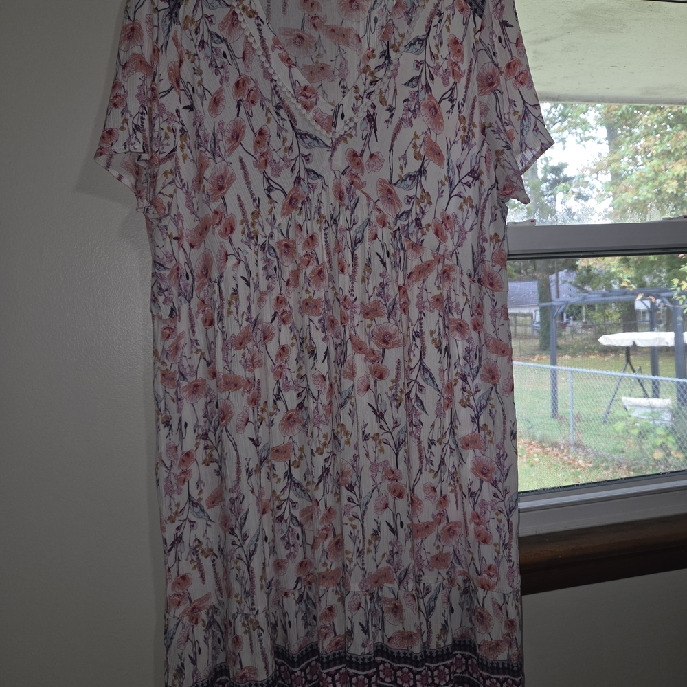 Target Pink and Purple Floral Midi Dress